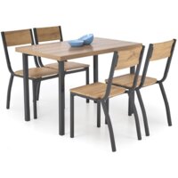 Halmar Milton стол+ 4 стула (натуральный/черный)
