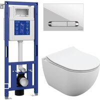 Cersanit Brasko Slim 64824 + Aqua M 40 68177 с кнопкой Estetica 64111 (кнопка белый/хром глянец)