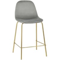Stool Group Валенсия SN полубарный OS-001CB HLR-18 (велюр серый/золотые ножки)