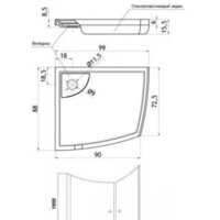 Aquanet Iva NK1222 100x90 R (прозрачное стекло) Image #3