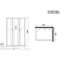 Niagara NG-33984-14QBKT 90x80x200 (матовое стекло) Image #4