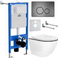 Roxen Antares Black в комплекте с инсталляцией StounFix Dual Fresh 6 в 1 964894 (кнопка: оружейная сталь) Image #1