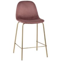 Stool Group Валенсия SN полубарный OS-001CB HLR-44 (велюр розовый/золотые ножки)