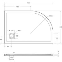BelBagno TRAY-MR-UNO-RH-120/80-550-35-W-R-NO Image #5