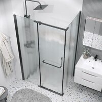 Grossman Pragma 100x90x195 120.K33.03.1090.21.02 (черный матовый/стекло шиншилла) Image #10