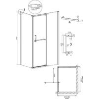 Grossman Pragma 100x90x195 120.K33.03.1090.21.02 (черный матовый/стекло шиншилла) Image #11