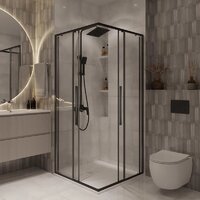 Niagara NG-6822-34BLACK 80x80x195 (черный матовый/прозрачное стекло) Image #9