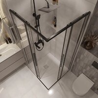 Niagara NG-6822-34BLACK 80x80x195 (черный матовый/прозрачное стекло) Image #12