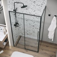 Grossman Galaxy 110x90x195 120.K33.01.1190.21.00 (черный матовый/стекло прозрачное) Image #8