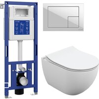 Cersanit Brasko Slim 64824 + Aqua M 40 68177 с кнопкой Corner 64077 (кнопка белый)