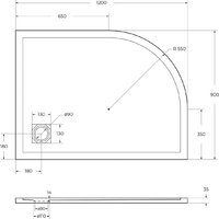 BelBagno TRAY-MR-UNO-RH-120/90-550-35-W-R-BO Image #5