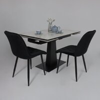 Lepremo AV 2119 МДФ+керамика раздвижной 1200-1800x800 (натуральный глянцевый Gold Jade/черный) Image #16