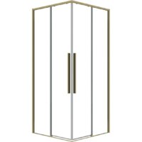 Grossman Galaxy 80x80x195 300.K33.01.8080.32.00 (золото сатин/прозрачное стекло)