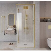 Grossman Galaxy 80x80x195 300.K33.01.8080.32.00 (золото сатин/прозрачное стекло) Image #9