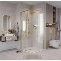 Grossman Galaxy 80x80x195 300.K33.01.8080.32.00 (золото сатин/прозрачное стекло) Image #8