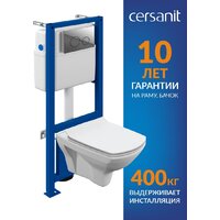 Cersanit Carina New Clean On с инстал. Link Pro (с кнопкой Twins 63523 хром глянцевый) Image #2