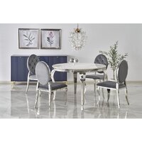 Halmar Reginald 120/76 (белый мрамор/серебряный)