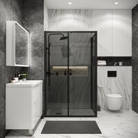 Grossman Cosmo 100x80x195 120.K33.02.1080.21.10 (черный матовый/тонированно стекло) Image #7