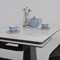 Lepremo AV 2119 МДФ+керамика раздвижной 1200-1800x800 (белый глянцевый Carla Larkin/черный) Image #17