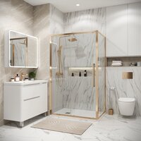 Grossman Cosmo 100x80x195 120.K33.02.1080.32.00 (золото сатин/стекло прозрачное) Image #6