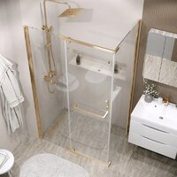 Grossman Pragma 100x90x195 120.K33.03.1090.32.00 (золото сатин/стекло прозрачное) Image #9