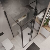 Niagara 140x80x195 NG-84-14AB-A80B-34 (черный матовый/прозрачное стекло) Image #9