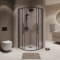 Niagara NG-6827-34BLACK 100x100x195 (черный матовый/прозрачное стекло) Image #4