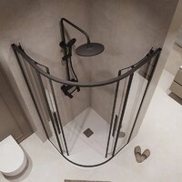 Niagara NG-6827-34BLACK 100x100x195 (черный матовый/прозрачное стекло) Image #5