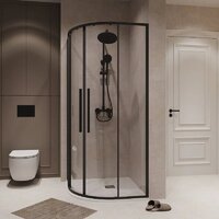 Niagara NG-6827-34BLACK 100x100x195 (черный матовый/прозрачное стекло) Image #2