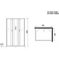 Niagara NG-33984-14QBK 90x80 (матовое стекло) Image #4