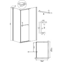 Grossman Pragma 100x90x195 120.K33.03.1090.21.00 (черный матовый/стекло прозрачное) Image #11