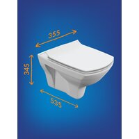 Cersanit Carina New Clean On с инстал. Link Pro (с кнопкой Twins 63535 белый/золото) Image #8