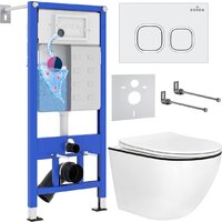 Roxen Antares Black в комплекте с инсталляцией StounFix Dual Fresh 6 в 1 964671 (кнопка: белый глянец) Image #1