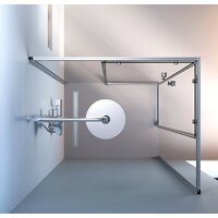 AM.PM X-Joy Square Slide 100x80 W94G-403-10080-MТ (матовый хром/прозрачное стекло) Image #9