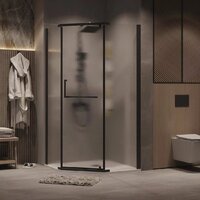 Grossman Pragma 90x90x195 302.K33.03.9090.21.02 (черный матовый/шиншилла стекло) Image #8