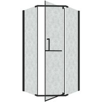 Grossman Pragma 90x90x195 302.K33.03.9090.21.02 (черный матовый/шиншилла стекло) Image #2