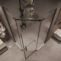 Grossman Pragma 90x90x195 302.K33.03.9090.21.02 (черный матовый/шиншилла стекло) Image #10