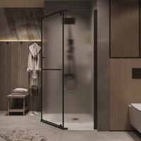 Grossman Pragma 90x90x195 302.K33.03.9090.21.02 (черный матовый/шиншилла стекло) Image #7