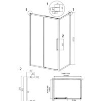 Grossman Cosmo 100x90x195 120.K33.02.1090.21.02 (черный матовый/шиншилла стекло) Image #10