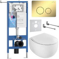 Roxen EGG в комплекте с инсталляцией StounFix Dual Fresh 6 в 1 868477 (кнопка: золото глянцевая)