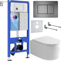 Roxen Royal Matt в комплекте с инсталляцией StounFix Dual Fresh 6 в 1 968290 (кнопка: оружейная сталь)