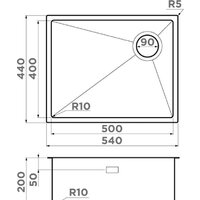 Omoikiri Taki 54-U/IF Side SF GB (графит) Image #2