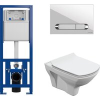 Cersanit Carina New Clean On с инстал. Link Pro (с кнопкой Estetica 64111 белый/хром)
