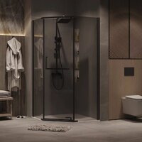 Grossman Pragma 100x100x195 302.K33.03.1010.21.10 (черный матовый/тонированное стекло) Image #8