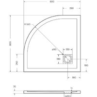 BelBagno TRAY-MR-UNO-R-80-550-35-W 80x80 Image #5