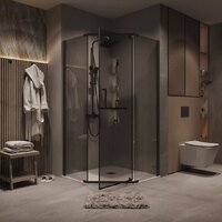 Grossman Pragma 90x90x195 302.K33.03.9090.21.10 (черный матовый/тонированное стекло) Image #7