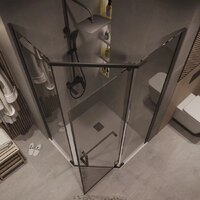 Grossman Pragma 90x90x195 302.K33.03.9090.21.10 (черный матовый/тонированное стекло) Image #10