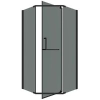 Grossman Pragma 90x90x195 302.K33.03.9090.21.10 (черный матовый/тонированное стекло) Image #2