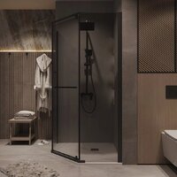 Grossman Pragma 90x90x195 302.K33.03.9090.21.10 (черный матовый/тонированное стекло) Image #8