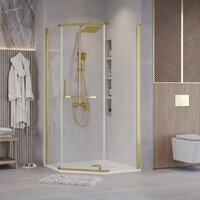 Grossman Pragma 90x90x195 302.K33.03.9090.32.00 (золото сатин/прозрачное стекло) Image #8